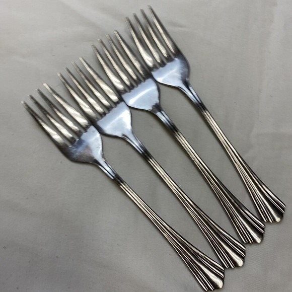 lot 4 1847 Rogers Bros E.P Korea stainless steel dessert forks set￼ 6.5” forks - Picture 6 of 11